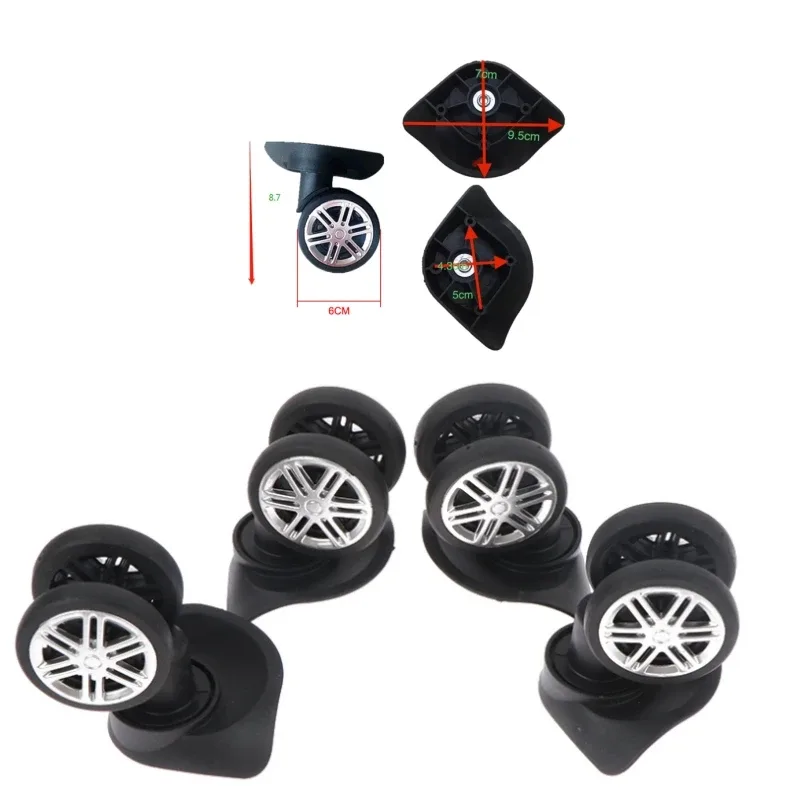 roues de valise universelles résistantes à 360 °, outils de roue de chariot, accessoires de voyage, 4 pièces