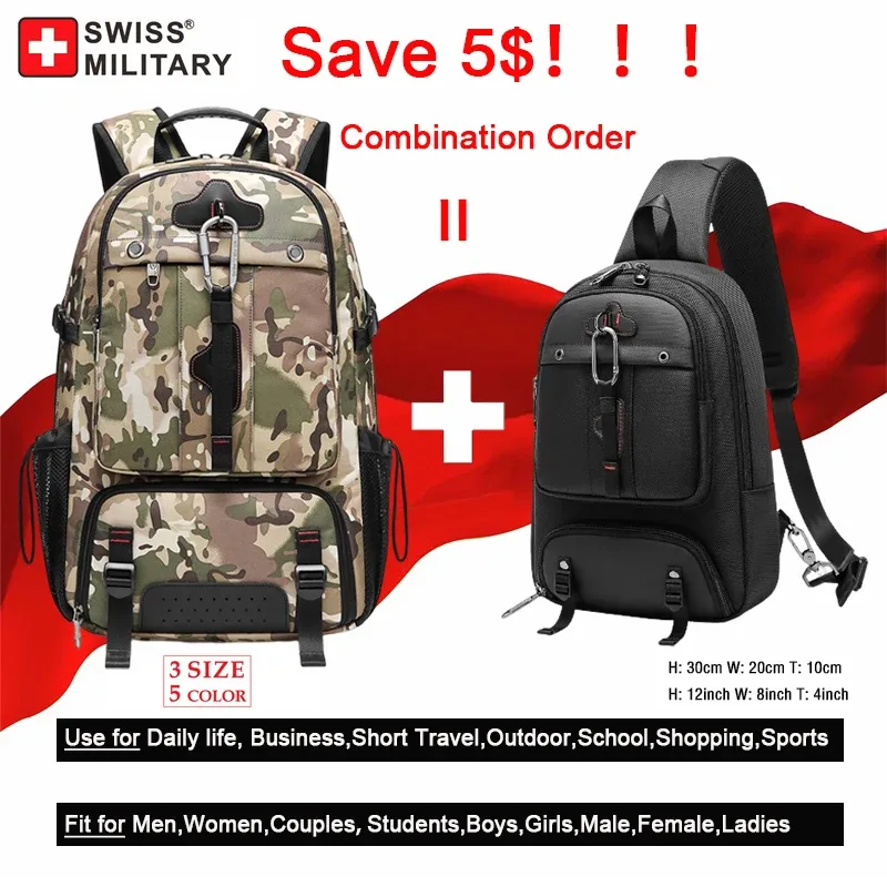 sac à dos de voyage militaire suisse pour hommes, sac d'affaires usb extensible, étanche, grande capacité 17.3, pochette d'ordinateur 80l