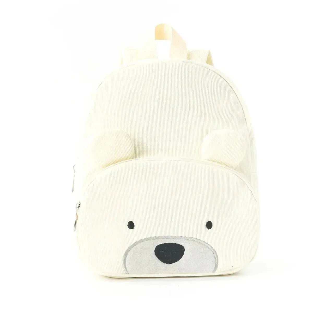 sac à dos pour tout-petits avec nom personnalisé - sac en velours côtelé ours de dessin animé brodé sac à dos en peluche de grande capacité pour la saison scolaire pour les enfants