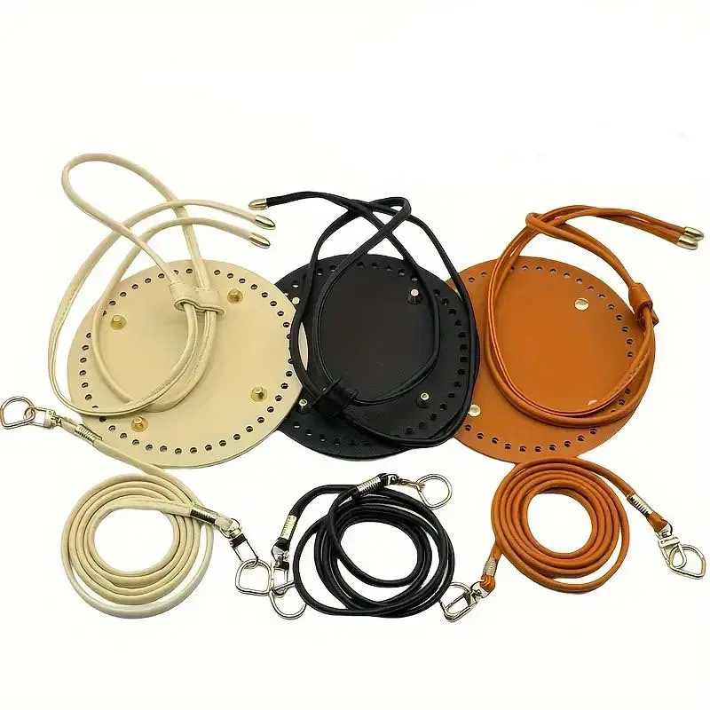 ensemble de 6 accessoires pour la fabrication de sacs à main et sacs bandoulière diy faits main : sangle de sac ronde + bandoulière + ensemble d'accessoires pour sac seau à cordon, idéal pour la création de sacs et de portefeuilles faits main, cadeau