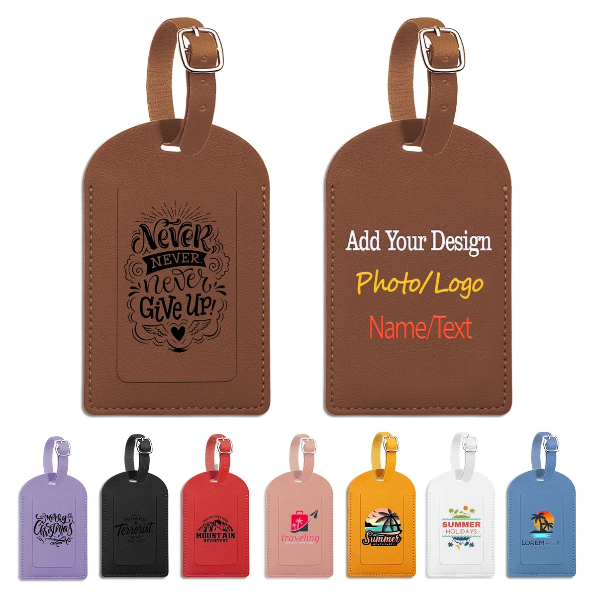 10 étiquettes de bagages en cuir PU lisse, multicolores, personnalisables avec nom, design créatif de carte d'embarquement d'avion, pour billets d'embarquement, cadeaux