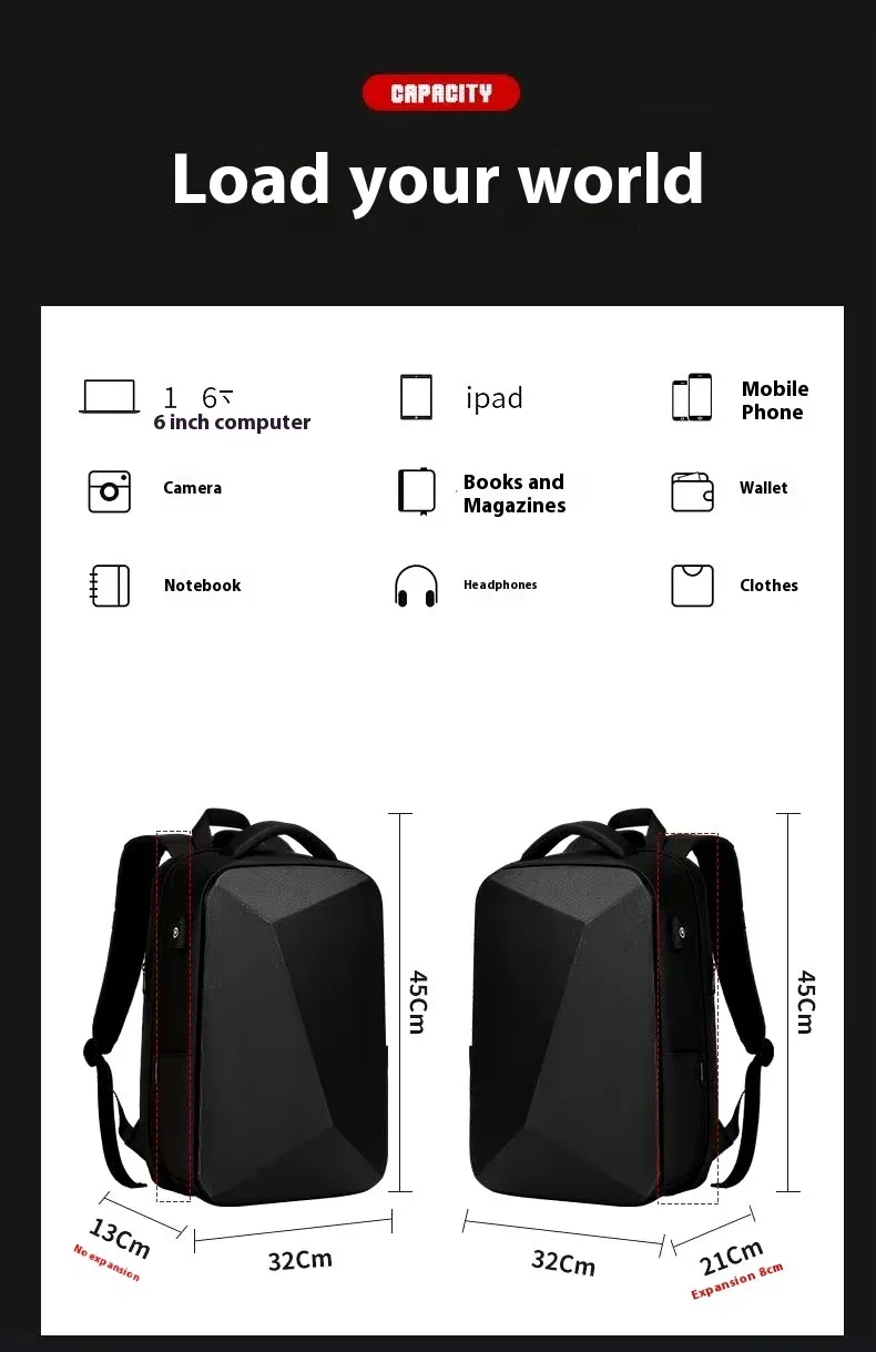 abs olighard shell-sac à dos série multifonction pour homme, antivol, étanche, sac à dos pour ordinateur portable, sac à dos de voyage d'affaires, tendance