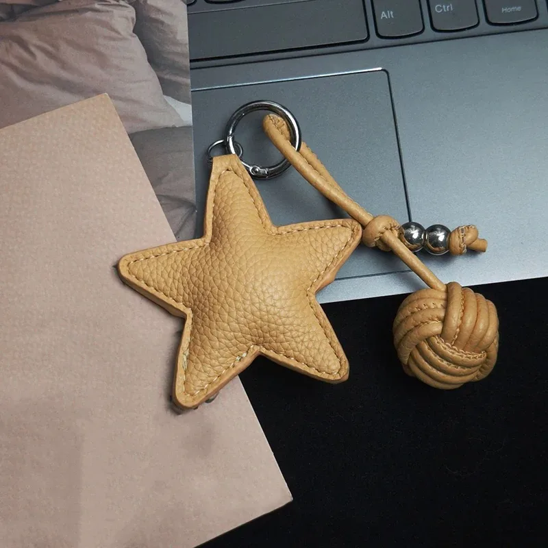 porte-clés tressé étoile pour femme, breloque de sac à main tendance, accessoire de sac personnalisé diy, petit cadeau, porte-clés pour sacs bandoulière