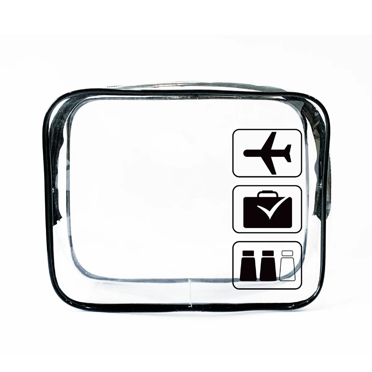 sac de voyage transparent en pvc certifié tsa pour articles de toilette, accessoires de transport aérien