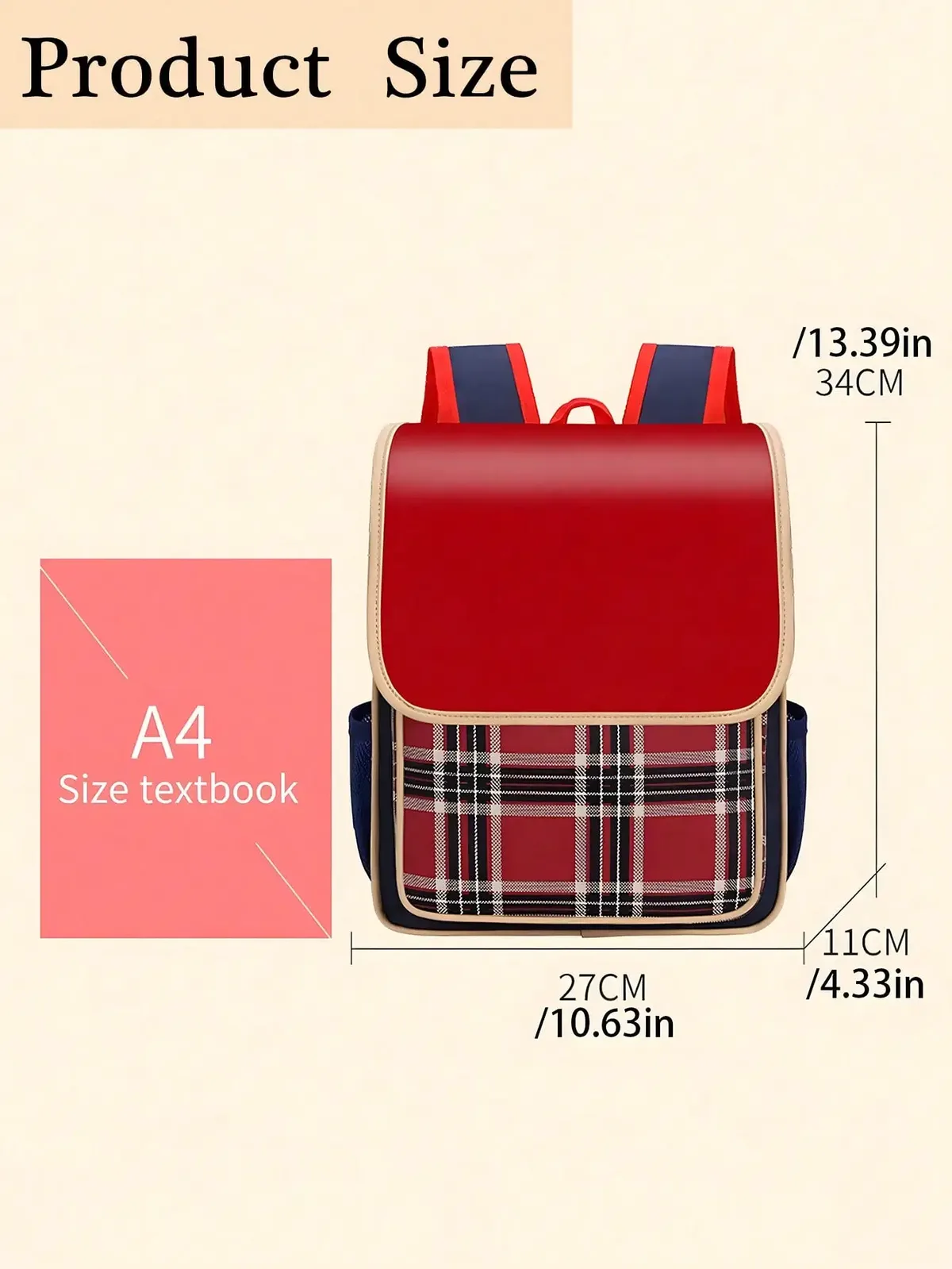 sac à dos scolaire personnalisé avec broderie de nom pour enfants, sac à carreaux pour garçons et filles, cartable étanche format a4 pour la maternelle