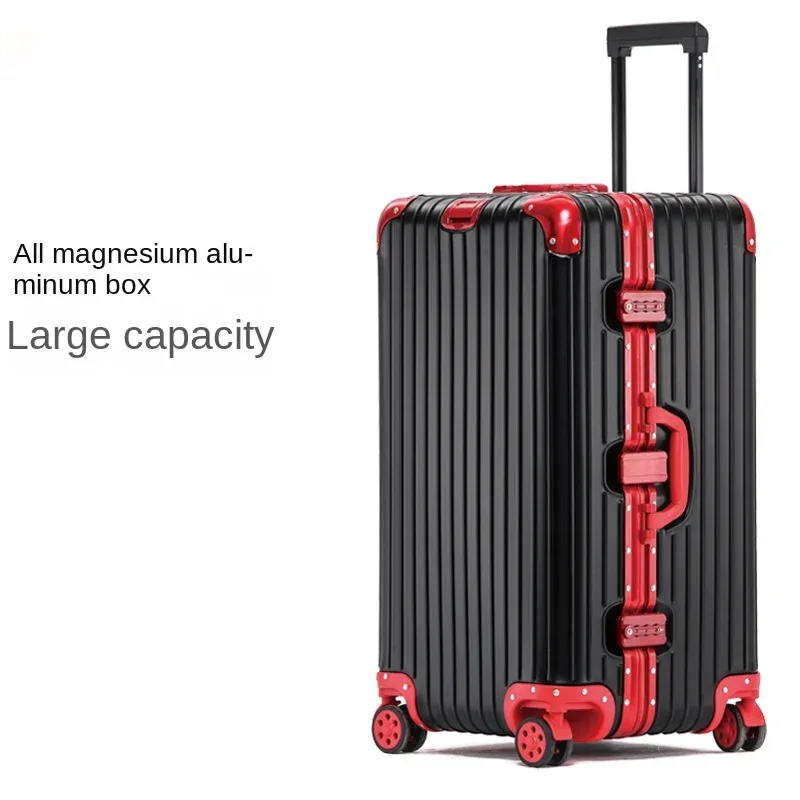 valise en alliage d'aluminium et de magnésium 100%, bagage métallique extra large, grande capacité, valise de voyage épaisse de 30 pouces, bagage de 32 pouces