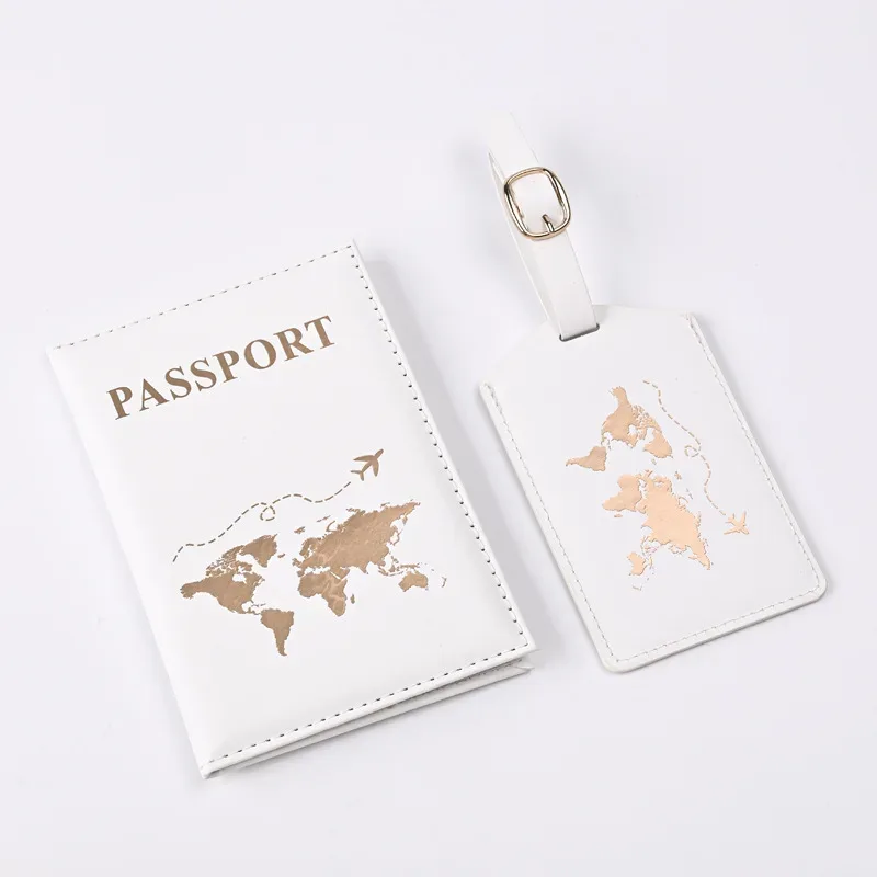 couvertures de passeport de modèle de carte d'unité centrale, ensemble d'étiquette de bagage, protecteur de passeport, étiquettes de bagage, portefeuille de passeport, clip de billet de vol, nouveau, 2024