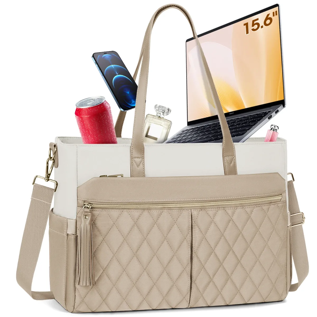 RAINSMORE pochette d'ordinateur pour femmes 15.6 pouces enseignant infirmière sac fourre-tout travail professionnel ordinateur portable fourre-tout ordinateur mallette de messager