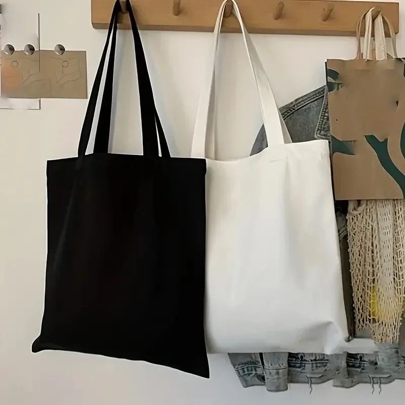 sac à bandoulière en toile pour femmes, grande capacité, simple, décontracté, couleur unie, fourre-tout pour le shopping et les voyages