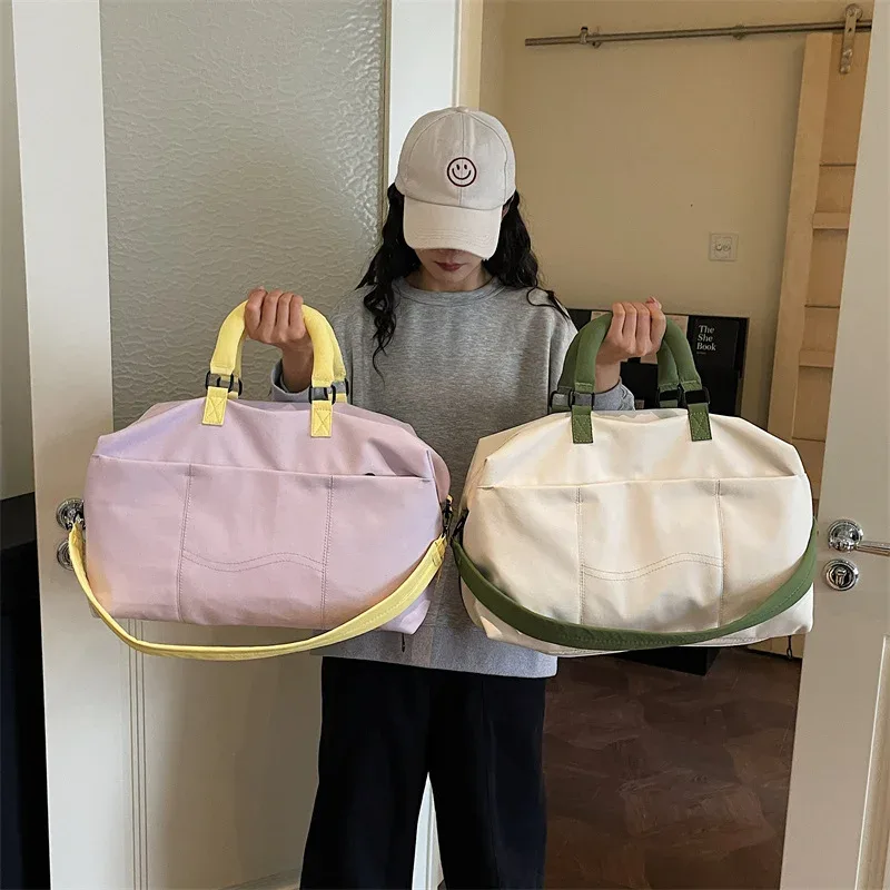 sac de sport en toile personnalisé avec logo, sac à bandoulière pour femme, sac de yoga, sac de voyage, nom personnalisé imprimé