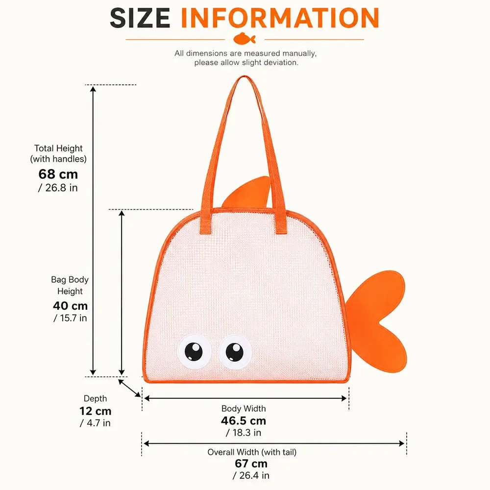 sac de plage en maille à motif de dessin animé, grande capacité, pliable, sac de rangement pour jouets de sable, sac de piscine léger pour la plage, les voyages et le camping