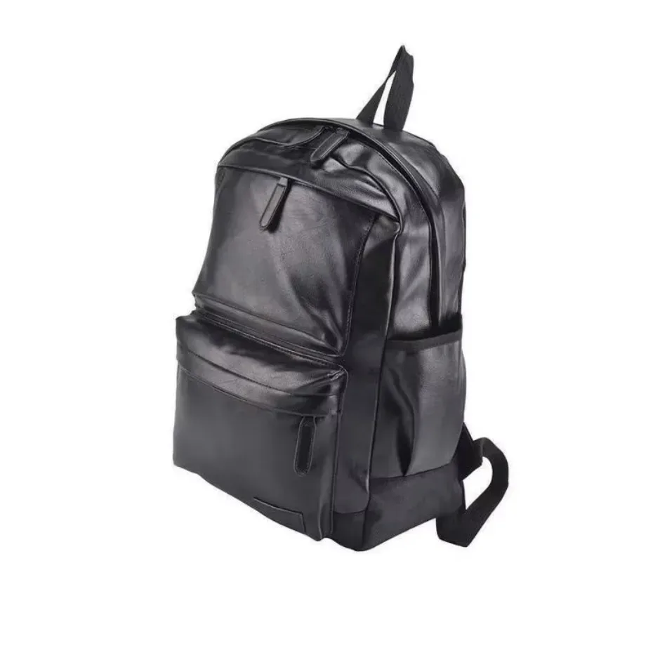 sac à dos pour ordinateur portable pour hommes grand sac à dos de voyage étanche en cuir sac d'école noir doux nouvelles sangles réglables sacs à dos en cuir