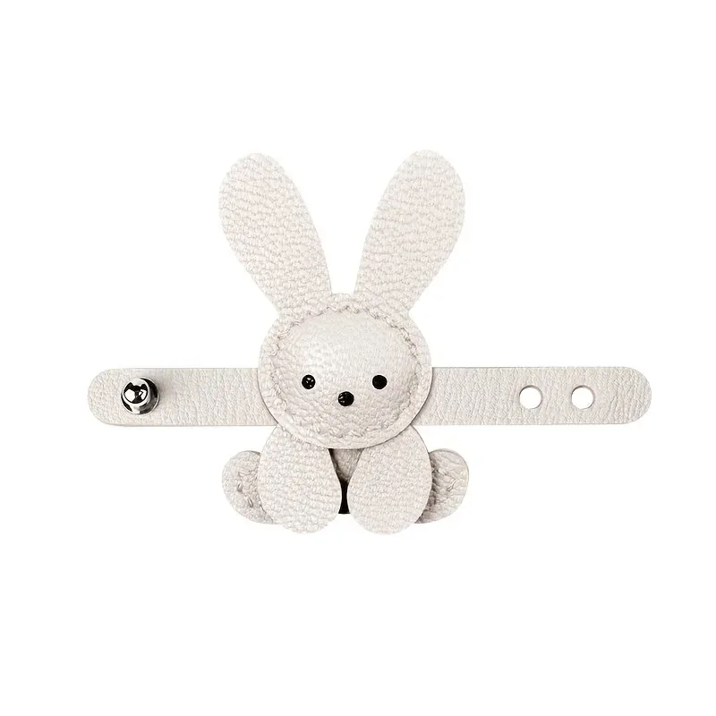 1 pièce breloque de sac lapin mignon - cuir synthétique léger avec boucle en acier inoxydable, motif lapin adorable pour sacs à dos