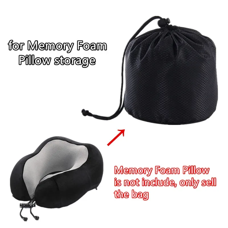 sac de rangement d'oreiller en mousse à mémoire de forme pour avion de voyage portable, sac de rangement d'oreiller en forme de cylindre, appui-tête de voyage, organisateur de coussin, sac d'emballage