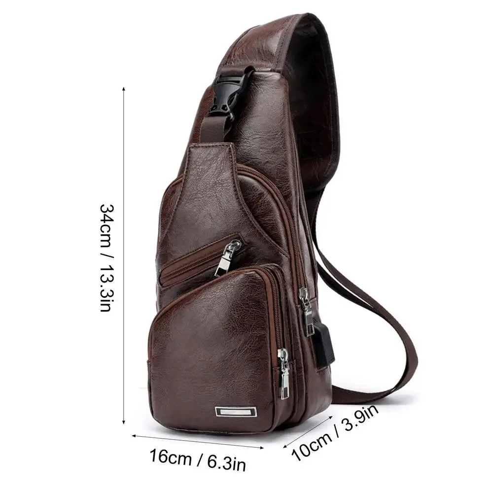 sacs de poitrine à bandoulière en cuir pu pour hommes, sac à bandoulière initié, petit sac à dos