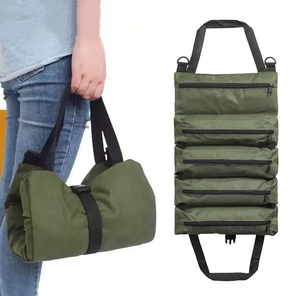 organisateur enroulable pour outils en tissu oxford robuste, étanche, résistant aux déchirures, rangement multi-compartiments pour électriciens mechani y7v1
