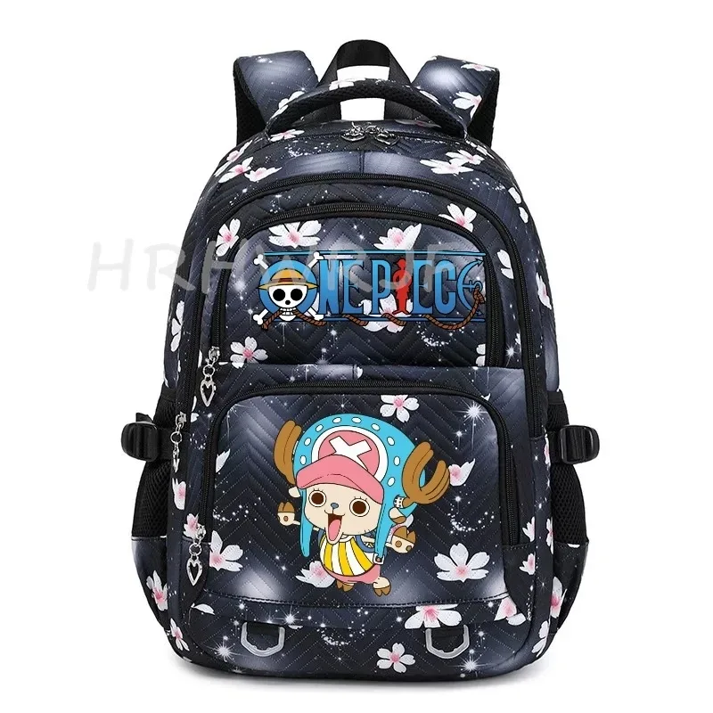 sacs à dos anime one piece légers avec fermoir, imprimé violet monkey d luffy, pour garçons et filles, grande capacité, pour adolescents, ordinateur portable, école, voyage, mochila