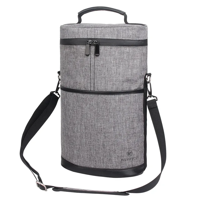brilljoy champagne vin sac thermique sac de glace voyage refroidisseur pique-nique organisateur sac de réfrigérateur portable rond seau sacs à vin nouveau
