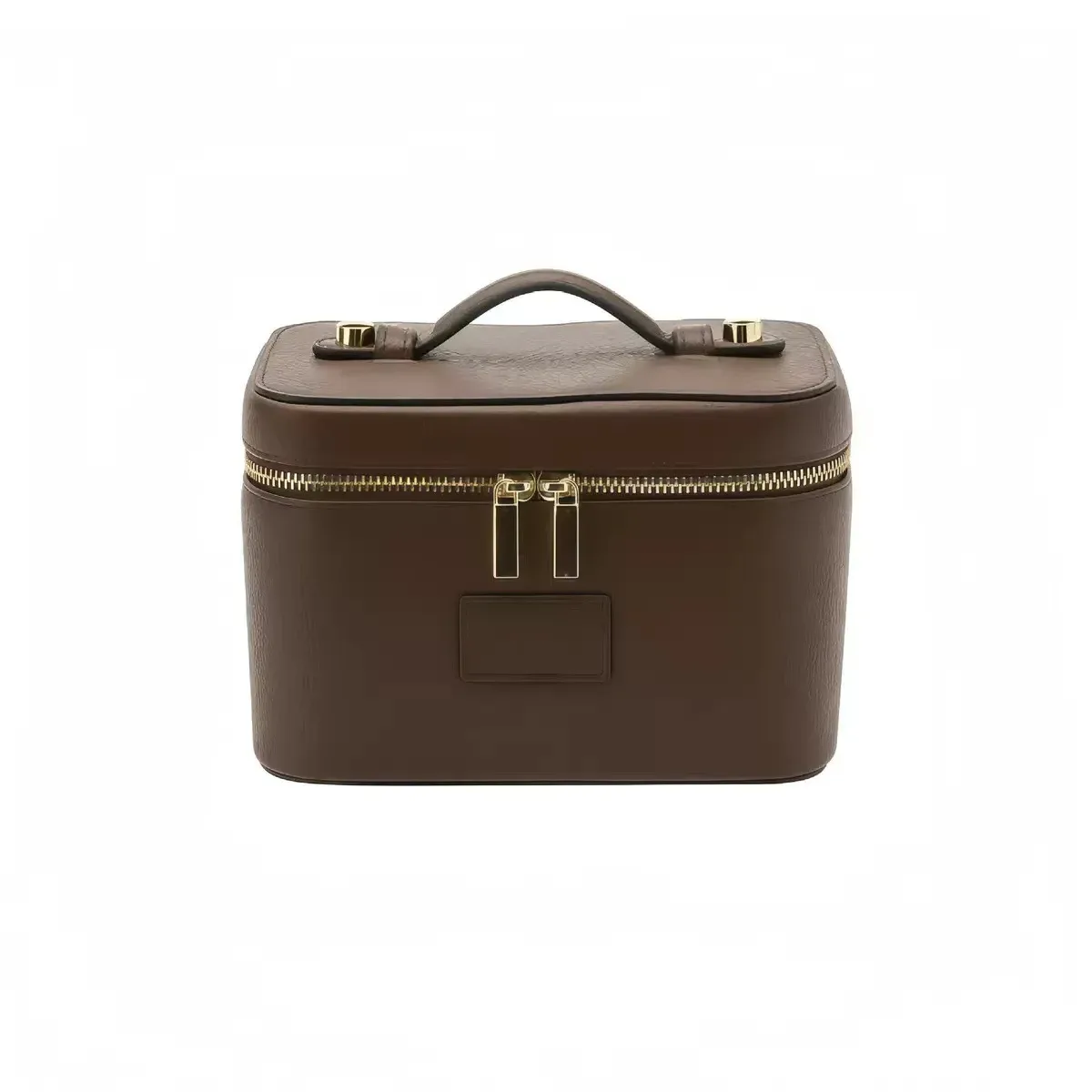 trousse de maquillage à main en pu avec compartiment, sac de maquillage portable en cuir de grande capacité, pochette cosmétique en cuir imperméable