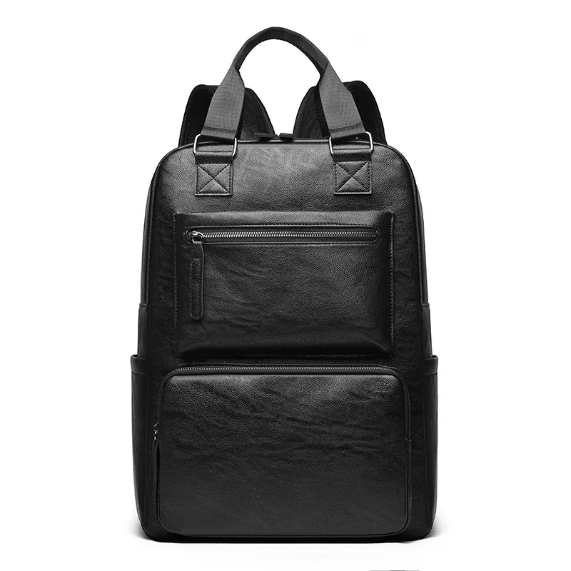 sacs à dos imperméables en cuir pour hommes, sacs d'ordinateur de bonne qualité, sacs à main de grande capacité pour hommes, sacs à bandoulière de couleur unie