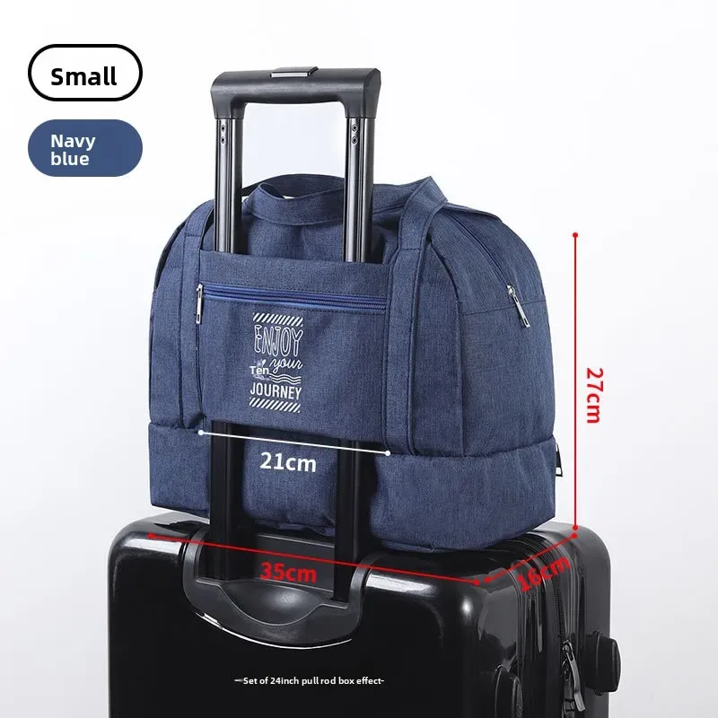 sac de voyage étanche double couche pour salle de sport et natation, portable, séparation sèche/humide, rangement de produits de toilette cosmétiques, sac unisexe