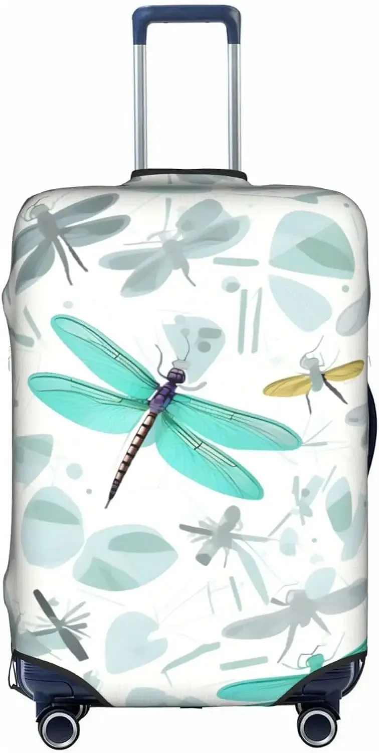 juste de valise florale libellules, d343-verde, housse de protection pour bagages, bagages de voyage, housses de bagages d'aéroport, convient à 18 "-32"