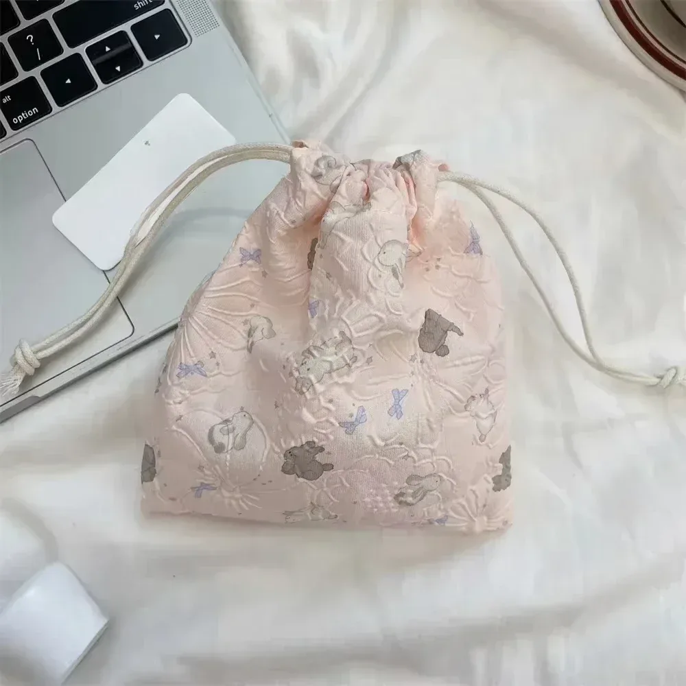 sac à cosmétiques de proximité de dessin animé pour femmes, pochette wstring, grands sacs d'évaluation de maquillage, poudres cosmétiques coréennes, trousse de beauté de toilette mignonne