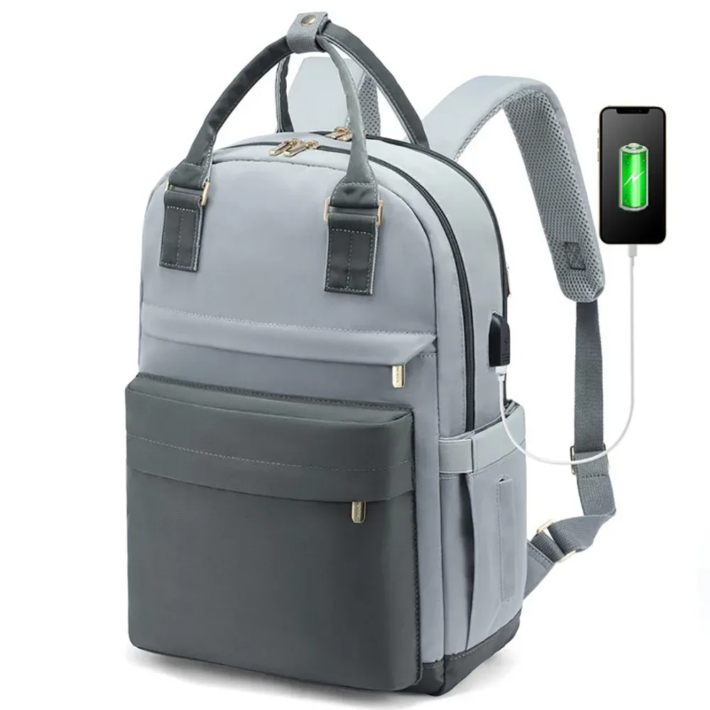 sac à dos pour ordinateur portable de 15,6 pouces pour femmes, avec port usb, grande capacité, sac de voyage étanche, sac à dos vintage
