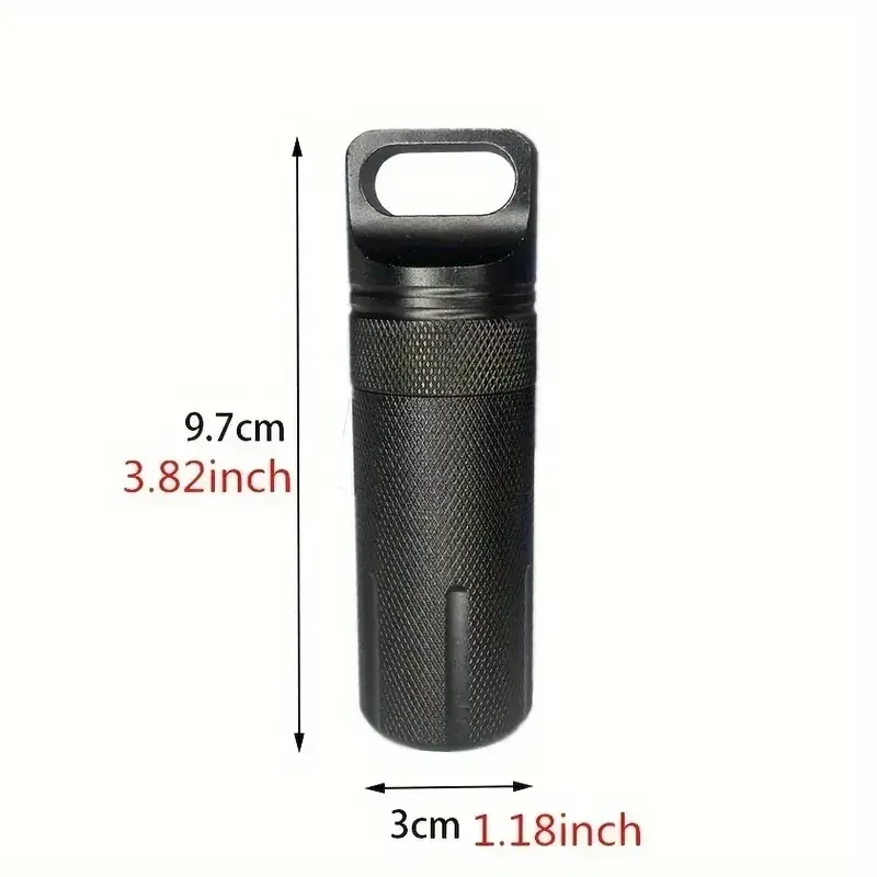 boîte de rangement étanche pour sac à dos, fixation d'extérieur, bouteille de médicaments portable, accessoire de porte-clés cylindrique scellé en alliage d'aluminium