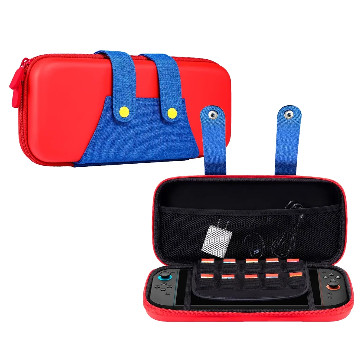 pour ns2 étui de transport de style mario pour switch 2 – sac de voyage ns2 avec poches de rangement pour filles et garçons