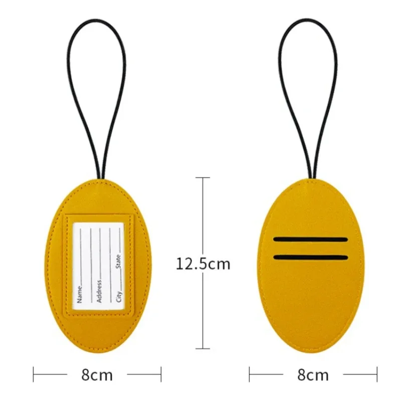 étiquette de bagage en cuir pu, mini, mignonne, pour nom, identification, carte d'embarquement, accessoires de voyage