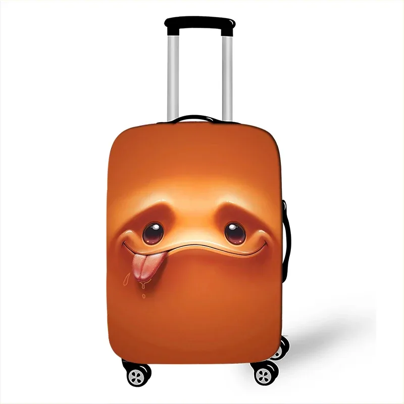 housse de bagage avec impression d'expression drôle, gaine de protection pour valise de voyage, étuis anti-poussière élastiques adaptés aux accessoires de bagages de 18 à 32 pouces