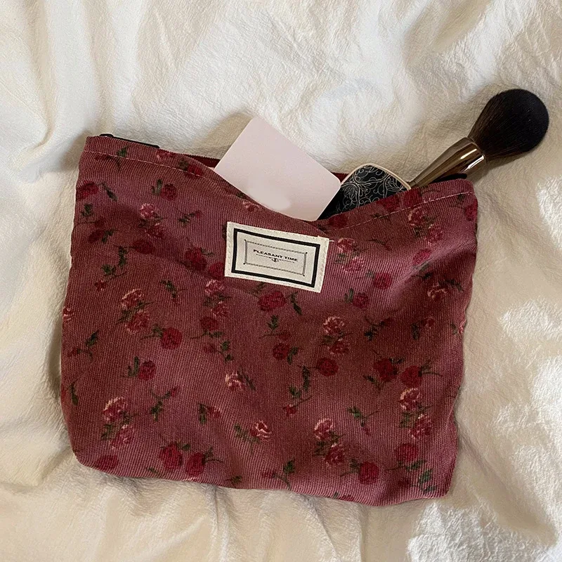 trousse de maquillage pour femmes et filles, sacs cosmétiques floraux, beauté féminine, organisateurs de maquillage, rangement de rouge à lèvres, étui à crayons étudiant, cadeau