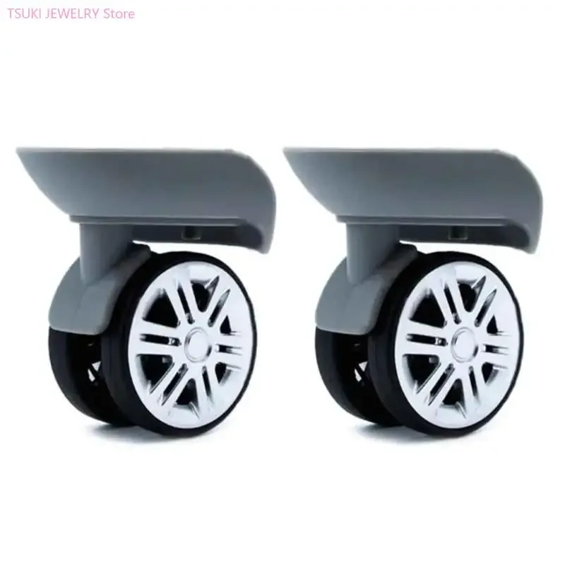 62ke roulettes rechange pour chariot à bagages robustes, double rangée, valise pivotante à 360 degrés, silentwheels, 2 pièces