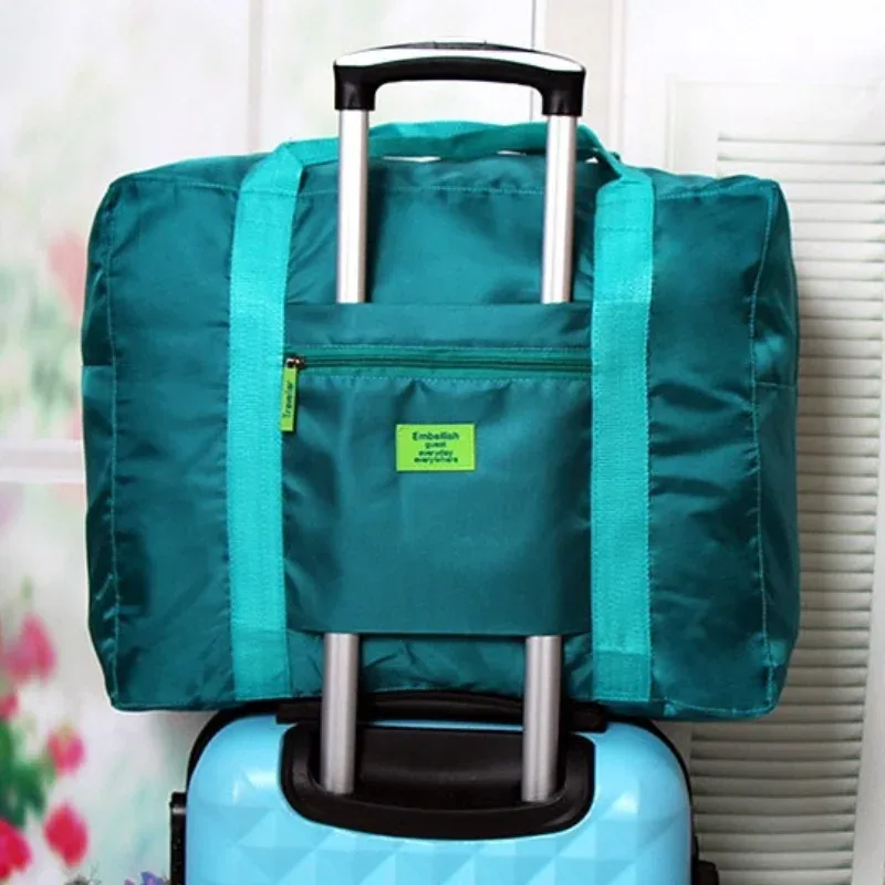 sacs de voyage pliants unisexes portables pour femmes, sac de grande capacité, bagages à main, voyage d'affaires, sacs de voyage water verde, 2024
