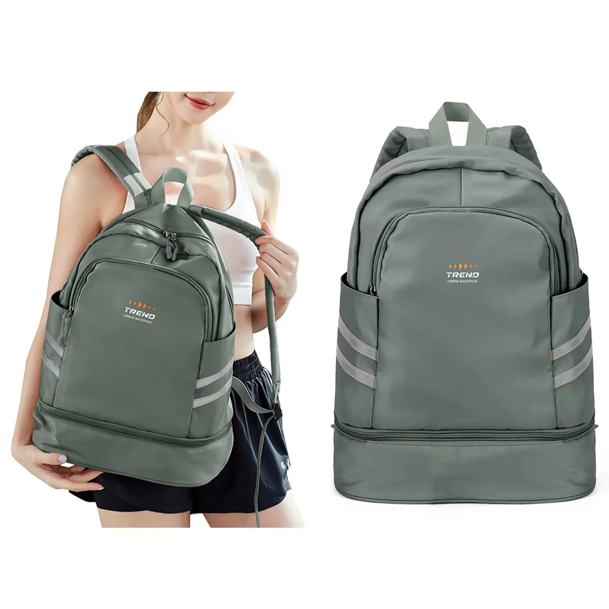 sac à dos de sport pour femmes avec compartiment à chaussures et poche humide, grand sac à dos de voyage léger, sac à dos de sport étanche