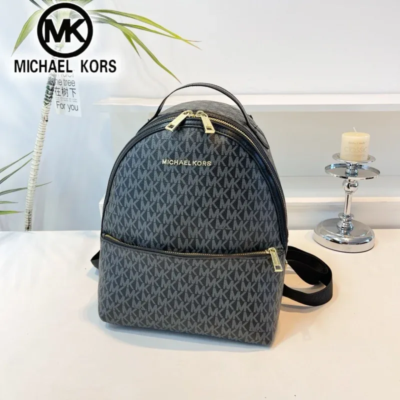 sac à dos décontracté et tendance pour femmes michael kors, modèle mk classique vintage à motif floral, sac de voyage multifonctionnel de luxe léger pour les vacances.