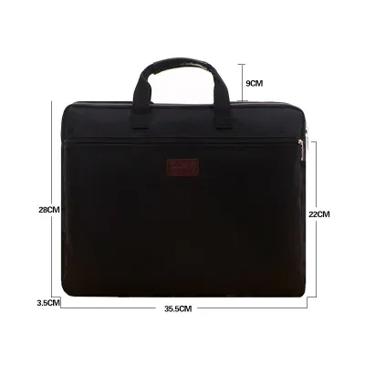 sac à documents portable en toile a4, sac de bureau à fermeture éclair, grande capacité, sac à main pour hommes et femmes, sac multi-couches pour documents, mallette de réunion