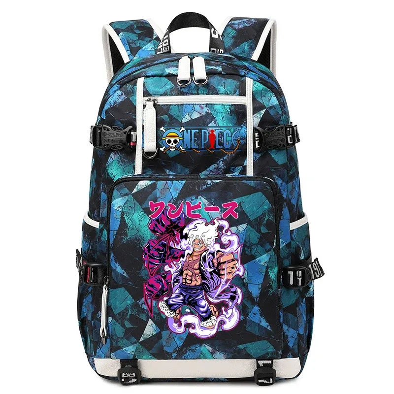 sac à dos d'école décontracté imprimé anime luffy, grande capacité, sac à livres pour garçons et filles, voyage, sport