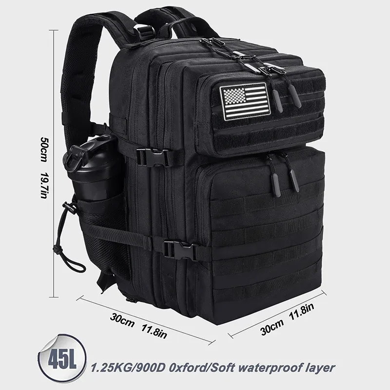 sac à dos tactique lhi 45l pour hommes, sac de sport pour athlètes, sac de voyage en plein air, randonnée, voyage d'affaires avec compartiment pour chaussures