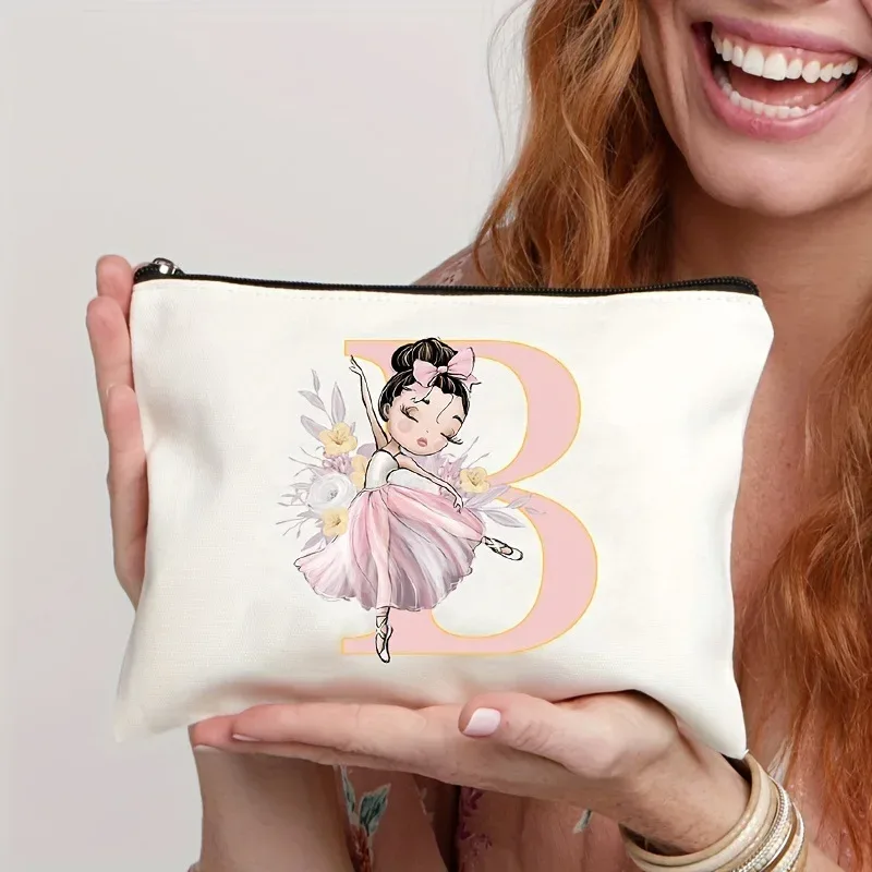 sacs de rangement, porte-monnaie, articles de toilette de style danseuse de ballet à 26 lettres, trousse de maquillage, sacs de voyage, pochette de maquillage
