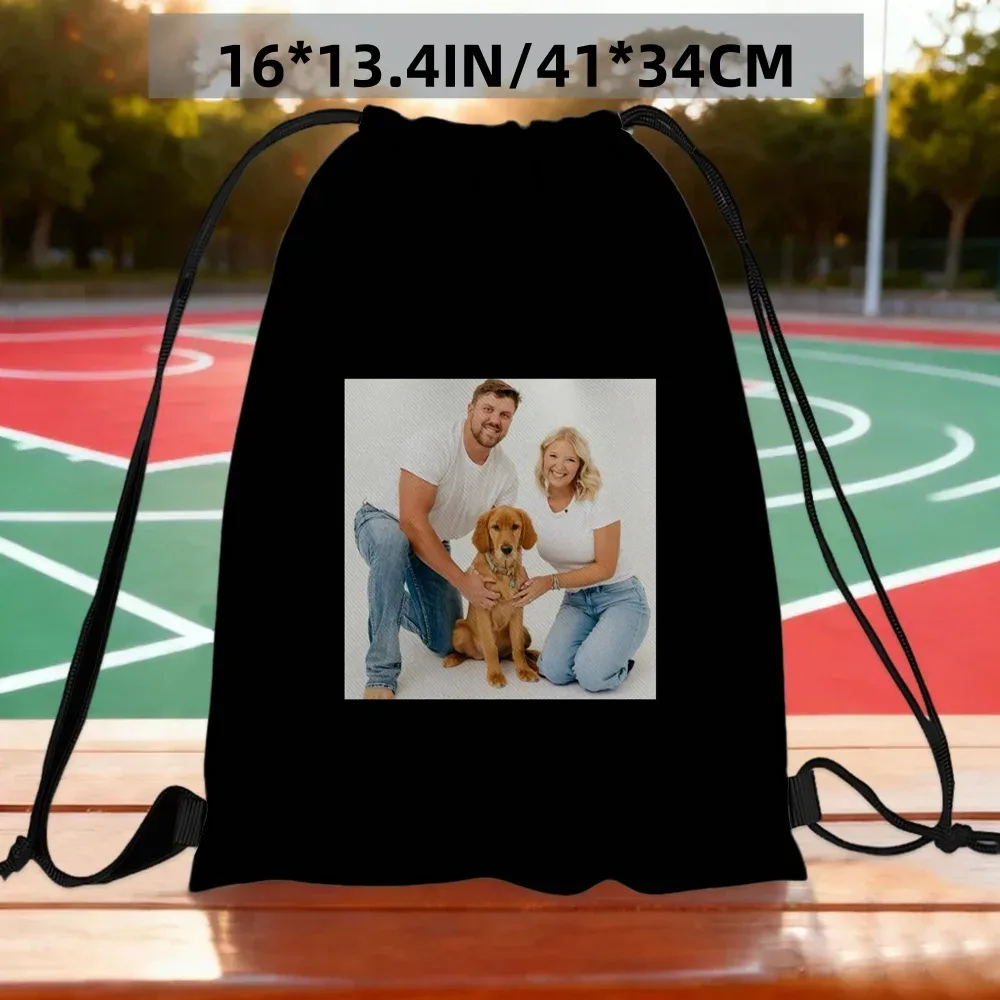 sac à dos personnalisé avec cordon de serrage, avec photo personnalisée, pour voyage, sac d'entraînement sportif, cadeaux commémoratifs, conçu pour les amateurs de fitness, 1 pièce