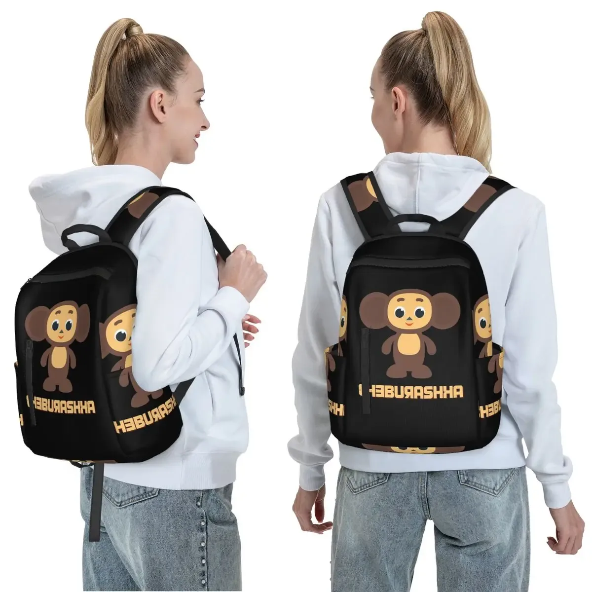 Sac à dos Cheburashka, sac à dos de grande capacité pour garçons et filles, sac d'école, sacs à bandoulière pour hommes et femmes