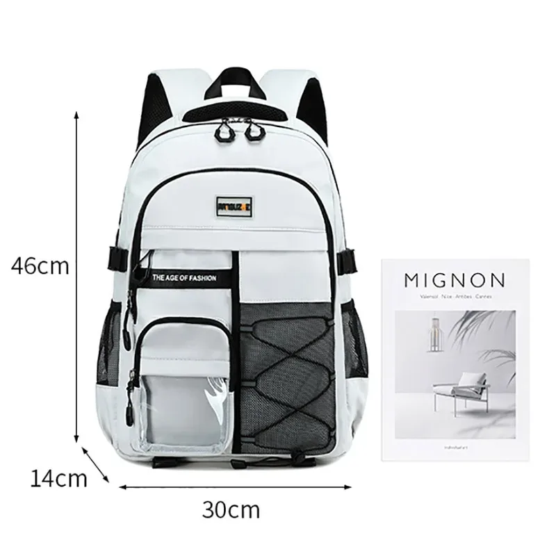 mode hommes sac à dos collégiens sac d'école sport loisirs deux sacs à bandoulière grande capacité étanche voyage sac à dos
