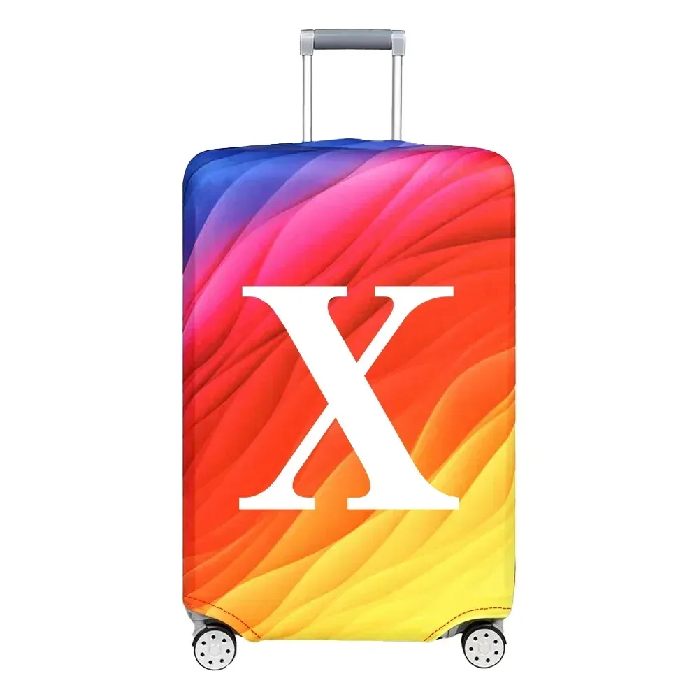 housse de protection pour compartiment à bagages, série de lettres blanches, tissu résistant, housse anti-poussière pour valises de voyage de 18 à 32 pouces