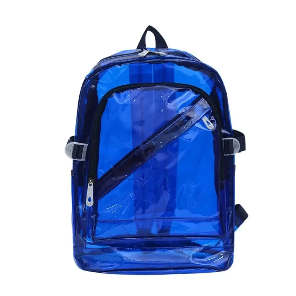 sac à dos transparent de couleur bonbon portable pour adolescents, sac d'école en pvc pour étudiants, sac de voyage polyvalent, sac à bandoulière transparent pour l'école.