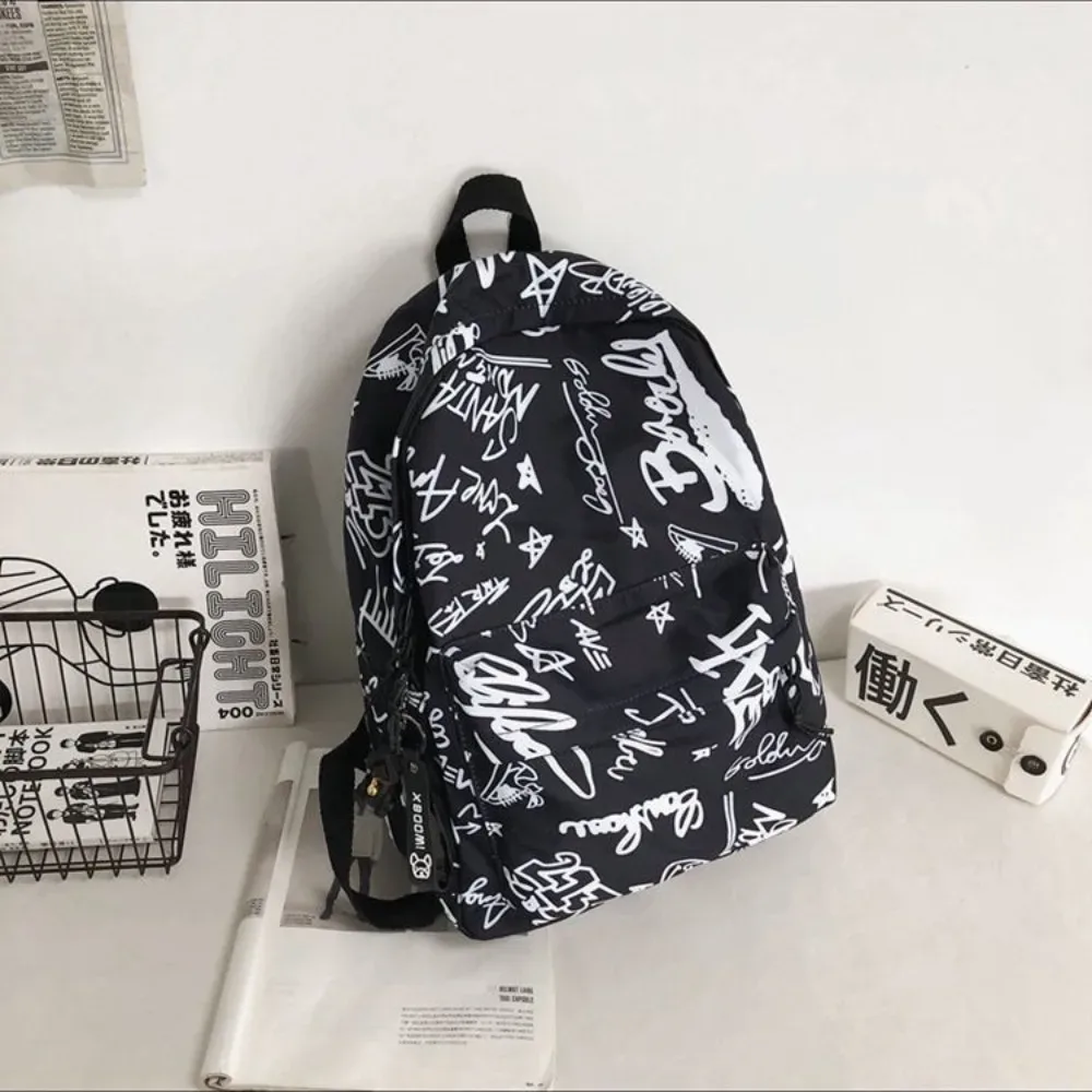 nouveau sac à dos grande capacité tendance graffiti style coréen ultra-léger pour l'école