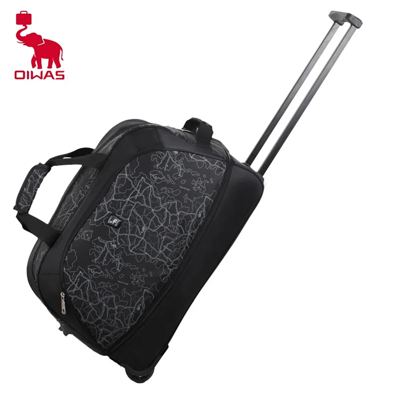 OIWAS Sac de voyage pliable, sac de voyage à roulettes, valise à roulettes pour femmes et hommes, sacs de voyage avec roulettes, sac à main de bonne qualité