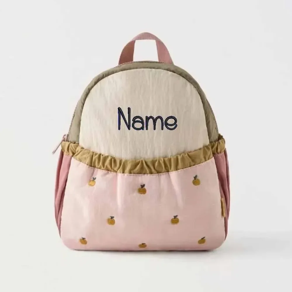 sac à dos personnalisé pour enfants, cadeau parfait, motif pomme mignon, broderie, mini sac pour bébé, pour noël, anniversaire, cadeau d'anniversaire