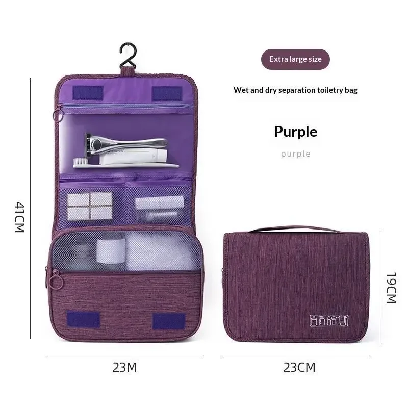 sac de toilette de voyage suspendu imperméable, grande capacité, plusieurs poches, parfait pour les voyages, les vacances, les escapades